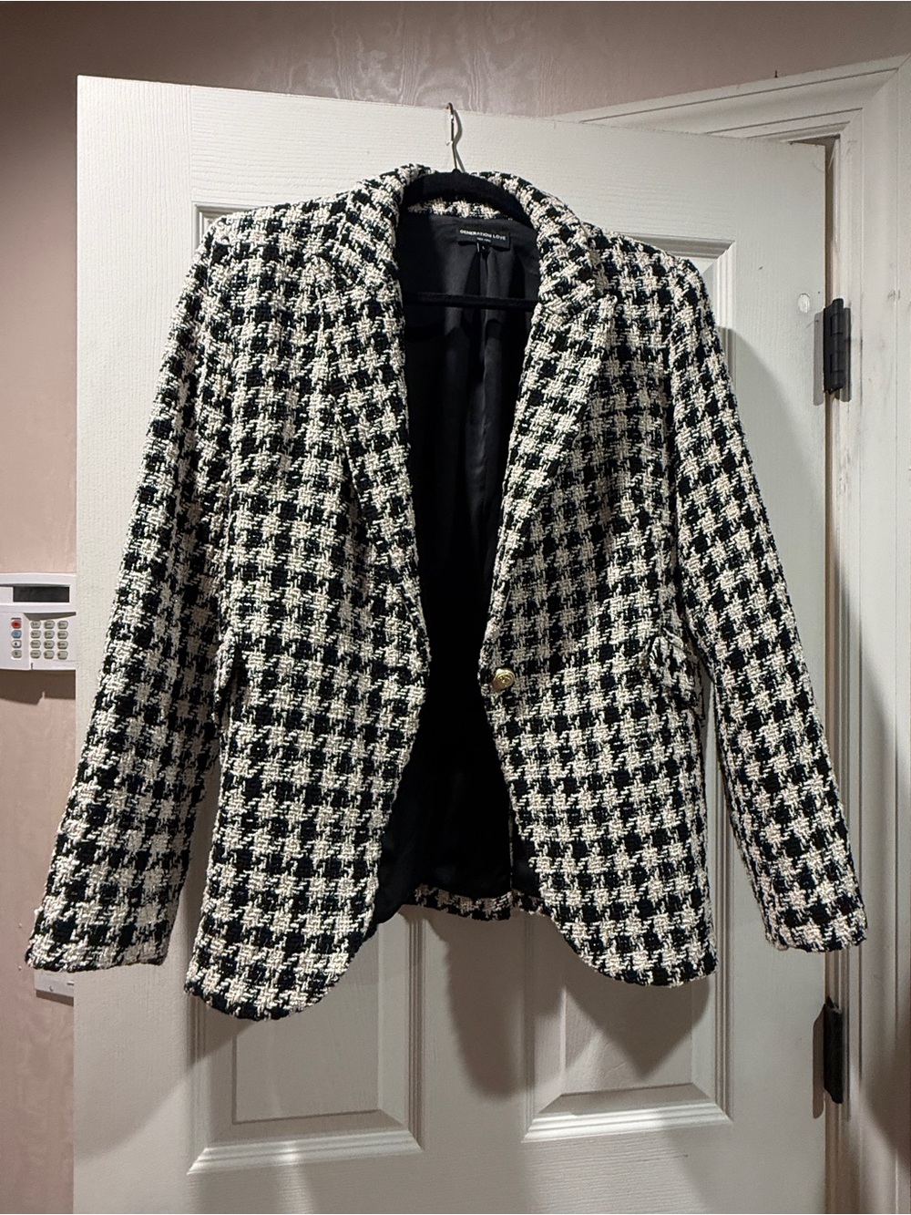Generation Love Classic Black & White Houndstooth Blazer